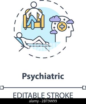 Psychiatric help concept icon Stock Vector