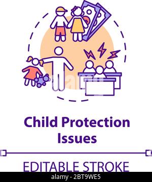 Child protection issues concept icon Stock Vector