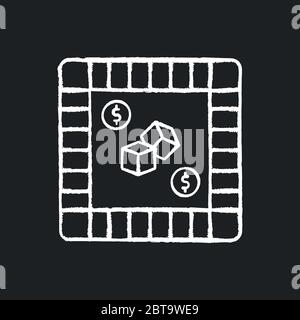 Property trading game chalk white icon on black background Stock Vector