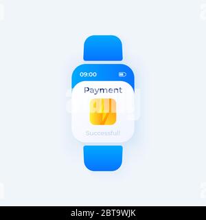 Payment transfer smartwatch interface vector template Stock Vector