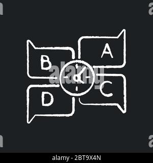 Educational game chalk white icon on black background Stock Vector