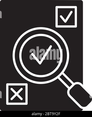 Evaluation black glyph icon Stock Vector