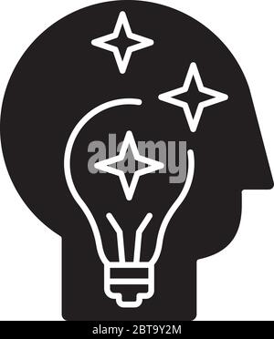 Idea generation black glyph icon Stock Vector