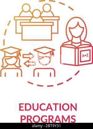 Higher education programs concept icon Stock Vector