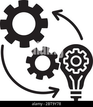 Implementation black glyph icon Stock Vector