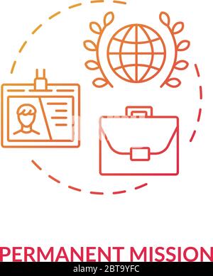 Permanent mission concept icon Stock Vector