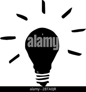 Light Bulb Hand Drawn Vector Doodle Single Icon Stock Vector