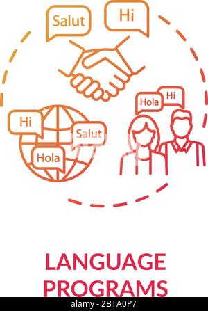 Language programs concept icon Stock Vector