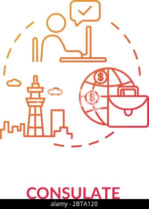 Consulate concept icon Stock Vector