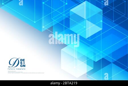 Geometric hexagon technology abstract background, Science futuristic and medical concept background. Stock Vector