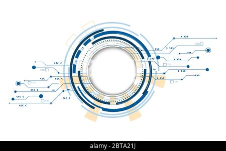 Digital technology blue circle futuristic abstract background, Business growth to Successful technology. Stock Vector