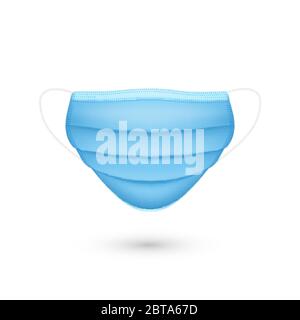 Blue respiratory mask. Medical face mask. Viruses and disease protection. Vector illustration Stock Vector