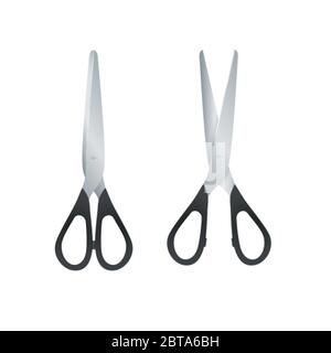 Scissors isolated on a white background. Steel scissors. Vector Stock Vector