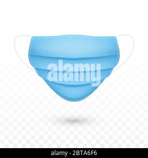 Blue medical face mask. Protection health from virus and respiratory infection. isolated vector Stock Vector
