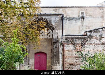 Ruins of Medieval Garden of the Cluny Museum,  a museum of the Middle Ages in Paris, France. Stock Photo