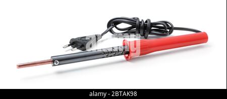Electric soldering iron isolated on a white background. Stock Photo