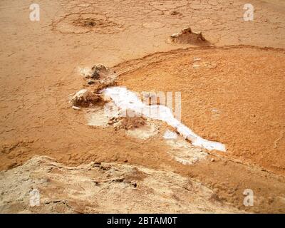 View of dry sandy land with salt in the north of Tunisia, Africa Stock Photo