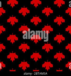Red maple canada seamless pattern. Vector Illustration Stock Vector