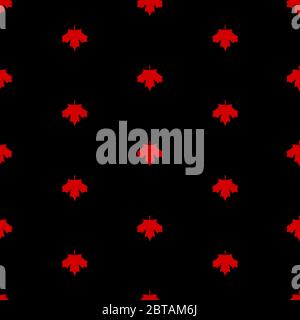 Red maple canada seamless pattern. Vector Illustration Stock Vector
