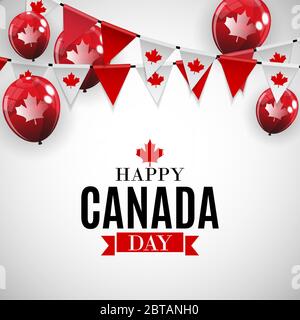 Happy Canada Day Background greeting card. Vector Illustration Stock Vector