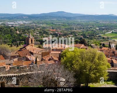 View of Grimaud village, Cote d'Azur, Provence, southern France Stock Photo