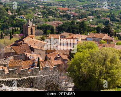 View of Grimaud village, French Riviera, Cote d'Azur, Provence, southern France Stock Photo