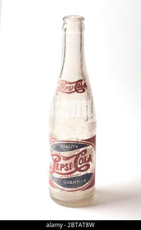 Old glass PepsiCola bottles Stock Photo