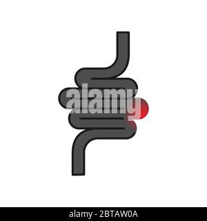 Intestine. Vector design. Stock illustration isolated on a white background. Stock Vector