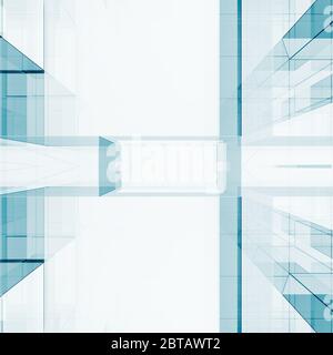 Blue cube architecture modern background. 3d rendering Stock Photo