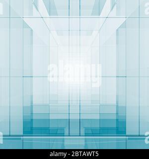 Blue transparent technology concept architecture. 3d rendering Stock ...
