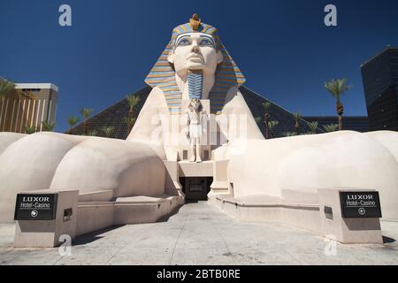 Las Vegas, Nevada - August 30, 2019: The Sphinx at Luxor Hotel in Las Vegas, Nevada, United States. Stock Photo