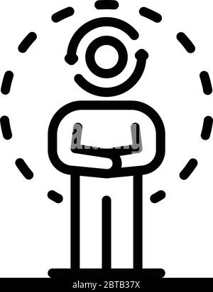 Recycling man head icon, outline style Stock Vector