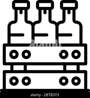 Box with alcohol icon, outline style Stock Vector