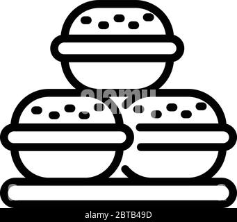Three macaroons icon, outline style Stock Vector