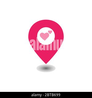 map pointer heart vector design template illustration Stock Vector