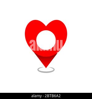map pointer heart vector design template illustration Stock Vector