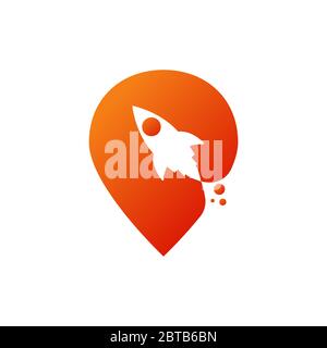 map pointer rocket vector design template illustration Stock Vector