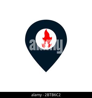 map pointer fire vector design template illustration Stock Vector