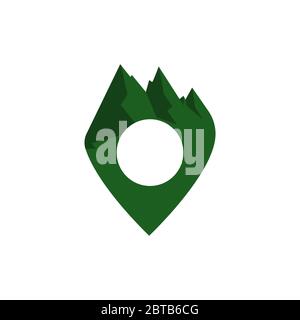 map pointer mountain vector design template illustration Stock Vector
