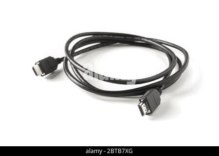 HDMI Cable close up isolated on white background Stock Photo