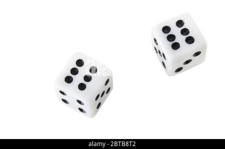 Dice close up isolated on white background Stock Photo