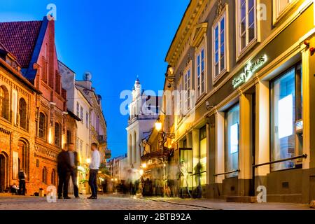 Pilies street, Vilnius, Lithuania Stock Photo