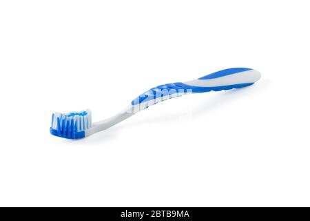 Toothbrush close-up isolated on a white background Stock Photo
