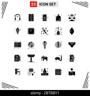 Mobile Interface Solid Glyph Set of 16 Pictograms of internet, search ...