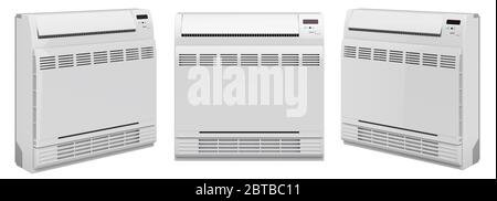 Air Conditioner, Floor Standing Unit. 3D rendering isolated on white background Stock Photo