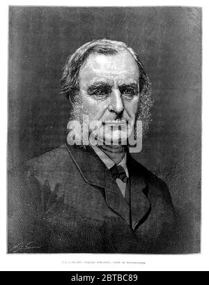 1870 ca , GREAT BRITAIN : The british CHARLES KINGSLEY ( 1819 - 1875 ), priest , university professor, social reformer, historian and novelist . Friend of Charles Darwin . Uncle of traveller and scientist Mary Kingsley . - portrait - ritratto  -cravatta - tie  - SCRITTORE - WRITER - LETTERATURA - LITERATURE - RIFORMISTA - RELIGIONE - RELIGION - PRETE - prelato - STORICO --- ARCHIVIO GBB Stock Photo