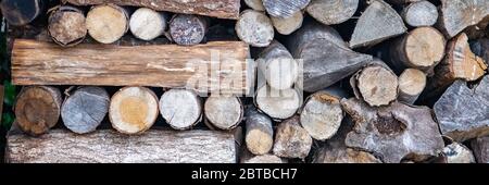 well tidied firewoods and put to dry for winter Stock Photo