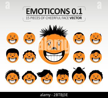 Emoticons 0.1 Cheerful face vector Stock Vector