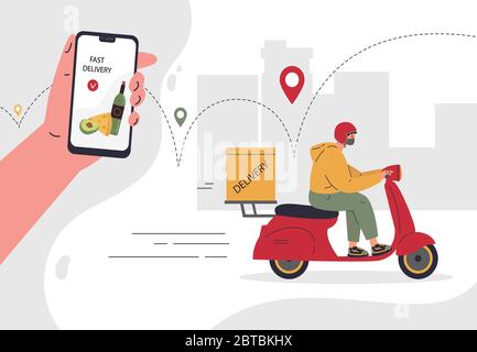 Fast online delivery service concept Stock Vector