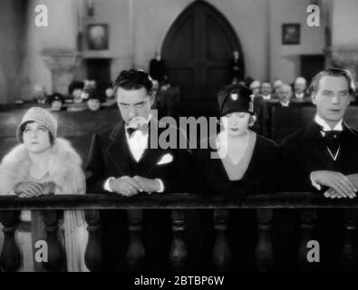 Swedish-born actress Greta Garbo (Retrospective), (born on September 18, 1905, died on April 15 ,1990 at aged 84) From left to right, Barbara Kent, John Gilbert (1899 - 1936), Greta Garbo and Lars Hanson (1886 - 1965) in 'Flesh and the Devil', directed by Clarence Brown (1926) MGM. File Reference # 34000-054THA Stock Photo